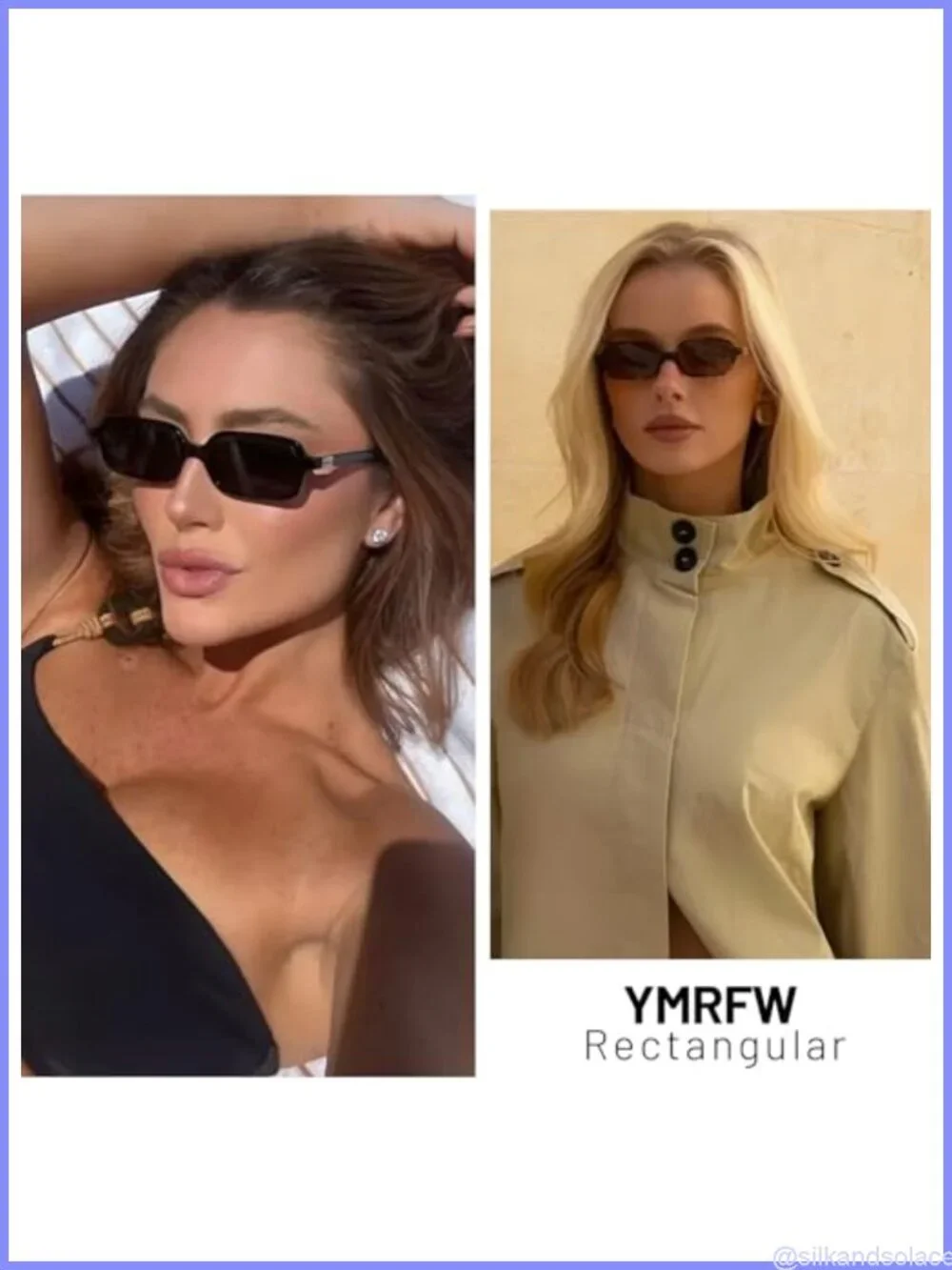 Retro Rectangular Sunglasses Women Narrow Square UV400 Protection